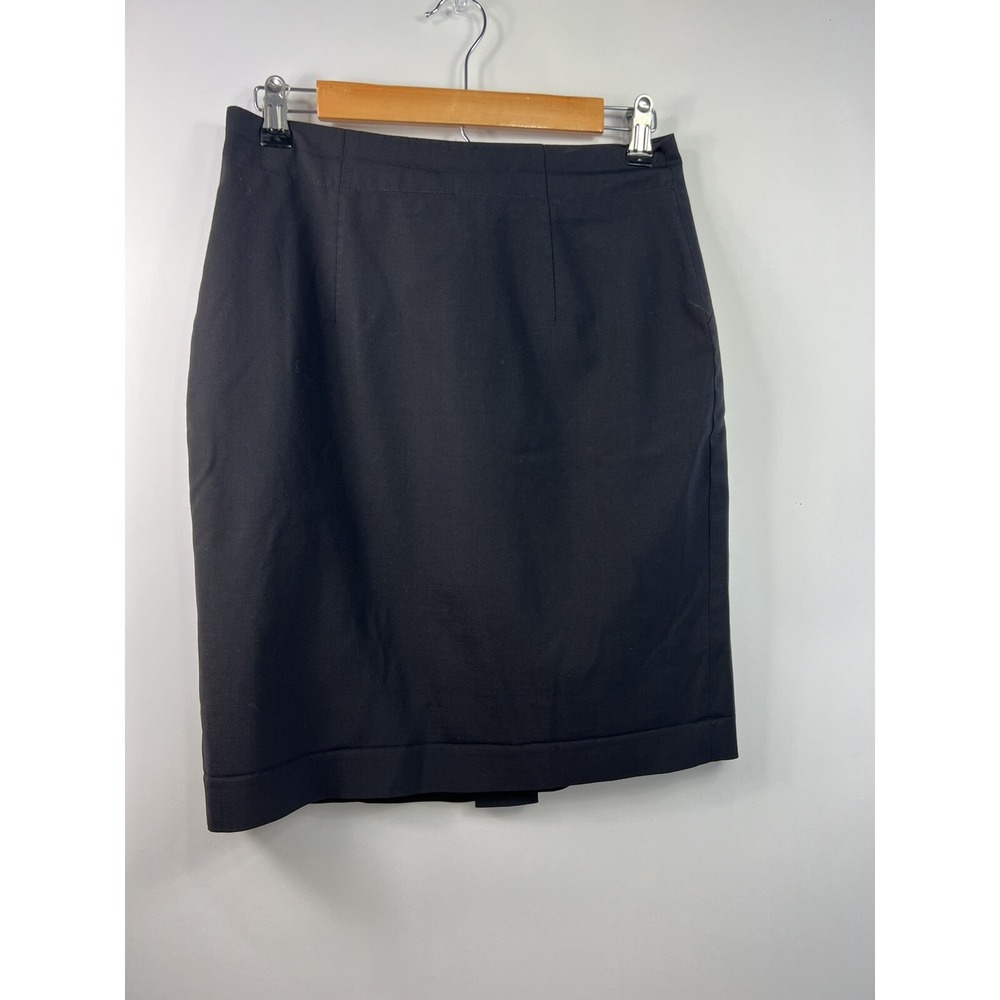 Banana Republic Pencil Skirt Women's Size 4 Black Wide Waist Band Back Yoke